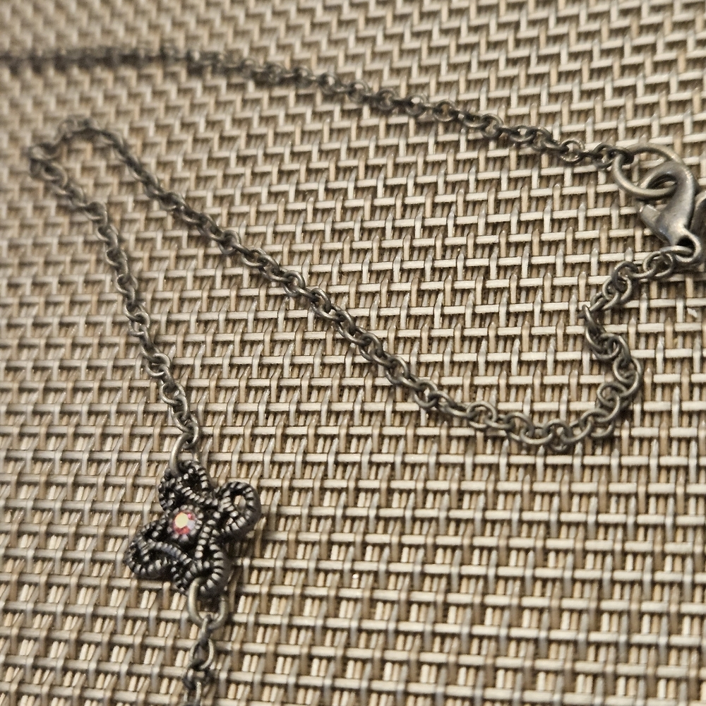 Vintage flower rhinestones choker necklace - Picture 4 of 7